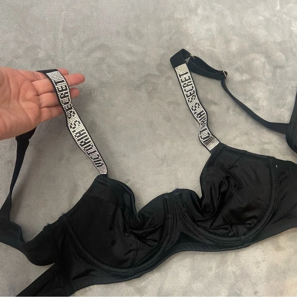 New! Victoria’s Secret Shine Strap Unlined Push Up Bikini Swim Top 4471 - Picture 4 of 11